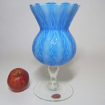 Empoli Italian Blue Cased Glass Montrose Vase - Labelled