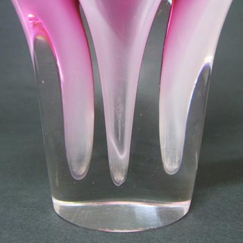 Flygsfors Coquille Signed Pink Glass Vase - Paul Kedelv