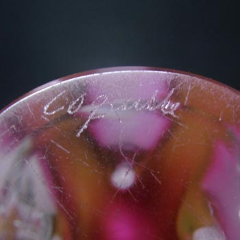 Flygsfors Coquille Signed Pink Glass Vase - Paul Kedelv