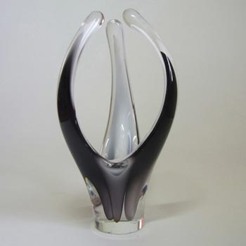 Flygsfors Coquille Glass Vase by Paul Kedelv Signed '61