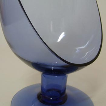 Flygsfors Swedish Blue Glass Candle Holder - Labelled