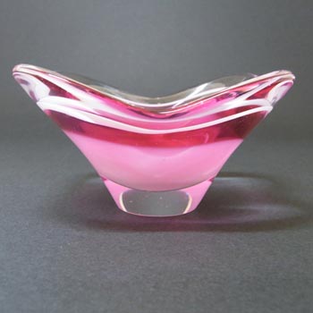 Flygsfors Coquille Glass Bowl by Paul Kedelv Signed '64