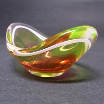 Flygsfors Coquille Glass Bowl by Paul Kedelv Signed \'53