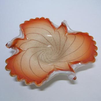 (image for) Fratelli Toso Murano Copper Aventurine Orange Glass Bowl