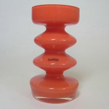 Friedrich German Orange Cased Glass Vase - Labelled
