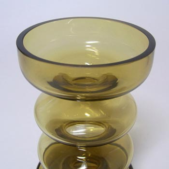 Friedrich German Amber Hooped Glass Vase/Candle Holder