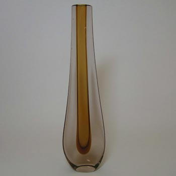Galliano Ferro Murano Sommerso Amber Glass Stem Vase