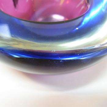 Murano Geode Purple & Blue Sommerso Glass Figure Eight Bowl