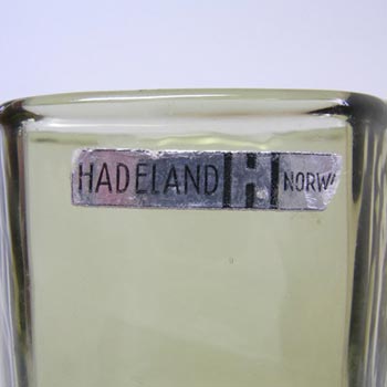 Hadeland Scandinavian 70's Green Glass Vase - Labelled