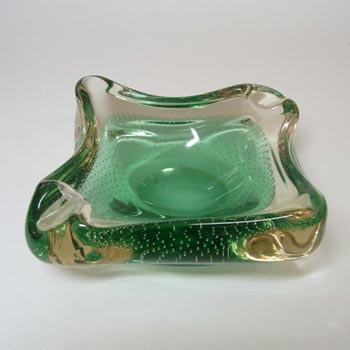 Harrachov/Mstisov? Czech 1950\'s Green Glass Bubble Bowl