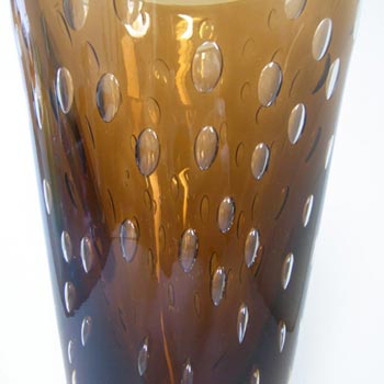 Harrachov Czech Large Amber Glass Vase by Milan Metelak