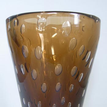 Harrachov Czech Large Amber Glass Vase by Milan Metelak