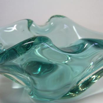 Harrachov Czech Turquoise Glass Sculpture Bowl #5/3576