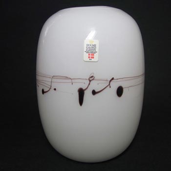 Holmegaard 'Melody' White Glass Vase by Michael Bang - Labelled