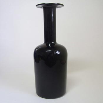 Holmegaard Otto Brauer Black Glass 10" Gulvvase / Gul Vase