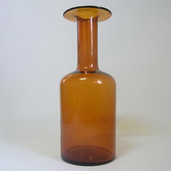 (image for) Holmegaard Otto Brauer Amber Glass 10" Gulvvase / Gul Vase