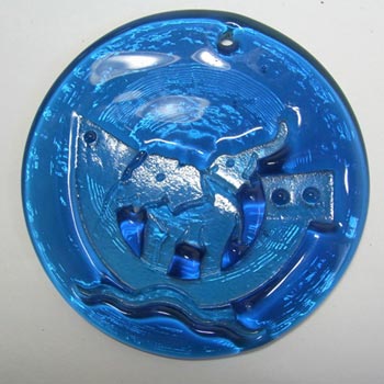 Holmegaard Michael Bang Blue Glass Noahs Arc Suncatcher