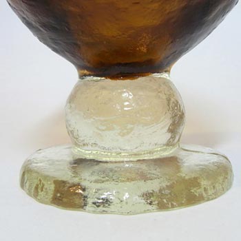Humppila Amber Glass Vase/Bowl by Pertti Santalahti - Signed