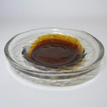 Humppila Amber Glass Bowl by Pertti Santalahti - Signed