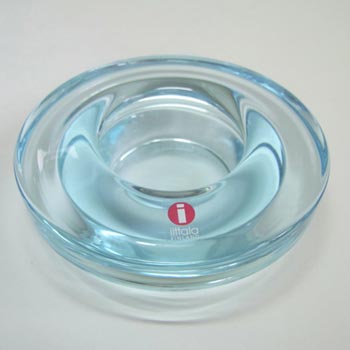 Iittala Blue Glass 'Halo' Candle Votive/Bowl - Boxed