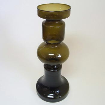 Ingrid/Ingridglas 1970's Green Glass Vase - Labelled
