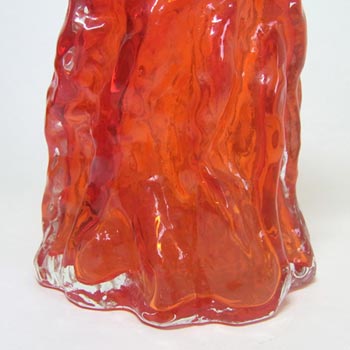 Ingrid/Ingridglas 1970's Red Glass Bark Textured Vase