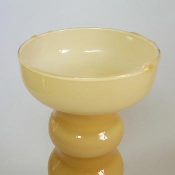 Empoli Italian Amber Cased Glass Hooped Vase