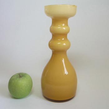 Empoli Italian Amber Cased Glass Hooped Vase