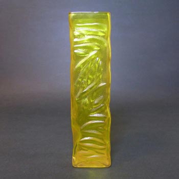 Tajima Japanese "Best Art Glass" Textured Yellow Cased Glass Vase