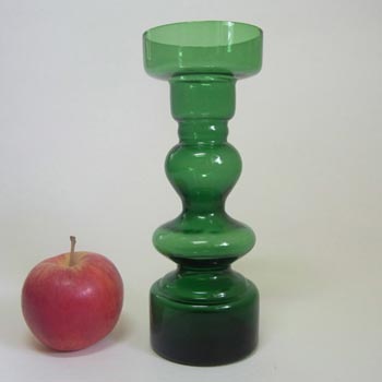 Japanese Green Hooped Art Glass Vase - Japan Label