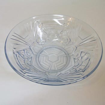 Jobling #6000 1930\'s Blue Art Deco Glass Flower Bowl