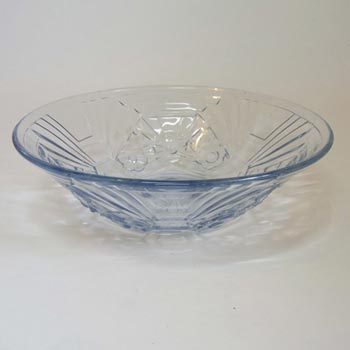 Jobling #6000 1930's Blue Art Deco Glass Flower Bowl