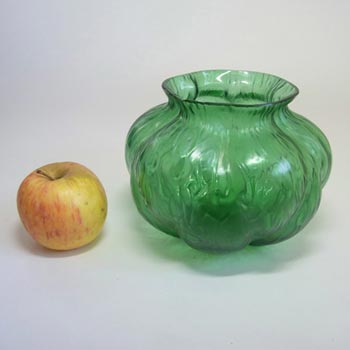 Art Nouveau 1900's Iridescent Green Glass Antique Vase