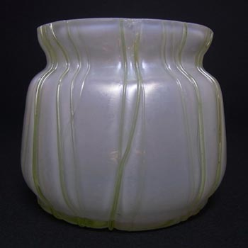 Art Nouveau 1900s Iridescent \"Veined\" Glass Antique Vase