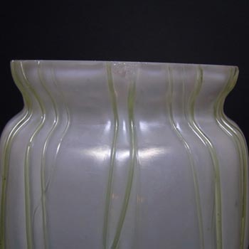 Art Nouveau 1900s Iridescent "Veined" Glass Antique Vase