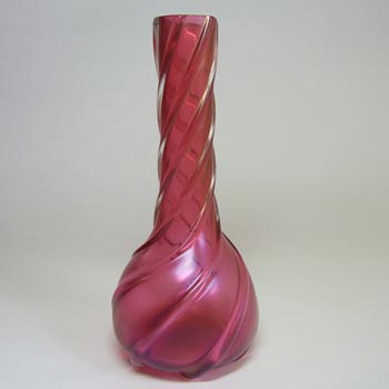 Art Nouveau 1900\'s Iridescent Pink Glass Antique Vase