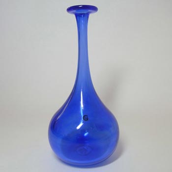 Liskeard British Blue Speckled Glass Vase - Labelled