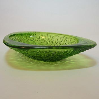 Davidson/Brama Green Bark Textured Glass "Luna" Bowl - Label