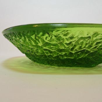 Davidson/Brama Green Bark Textured Glass "Luna" Bowl - Label
