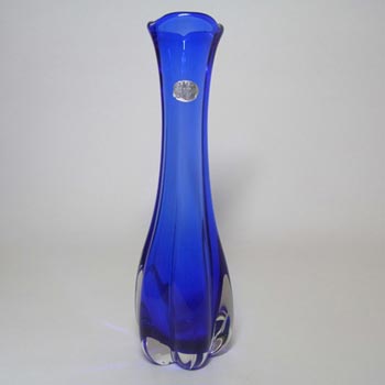 (image for) Magnor Norwegian 1970's Blue Glass Vase - Labelled