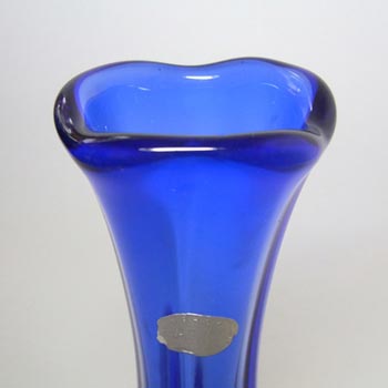 Magnor Norwegian 1970's Blue Glass Vase - Labelled