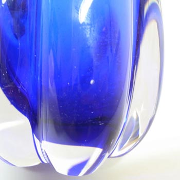 Magnor Norwegian 1970's Blue Glass Vase - Labelled