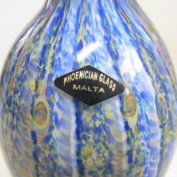 Phoenician Maltese Green + Blue Glass Vase - Signed