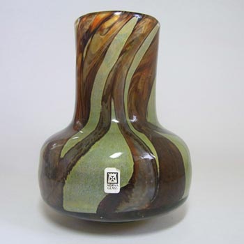 Mdina Sandy 'Earthtones' Glass Vase - Signed & Labelled