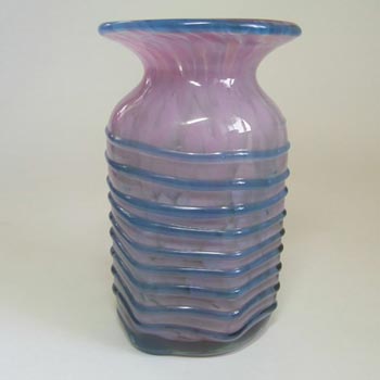 Mdina Maltese Pink + Blue Trailed Glass Vase