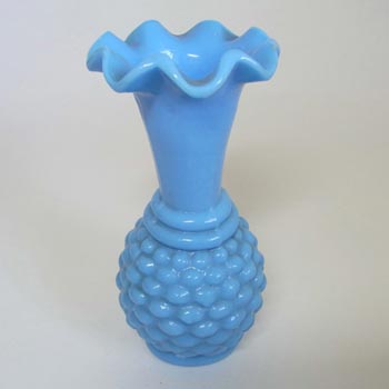 Sars-Poteries Victorian Blue Milk Glass 'Pineapple' Vase