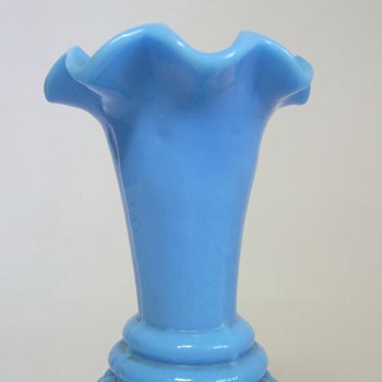Sars-Poteries Victorian Blue Milk Glass 'Pineapple' Vase