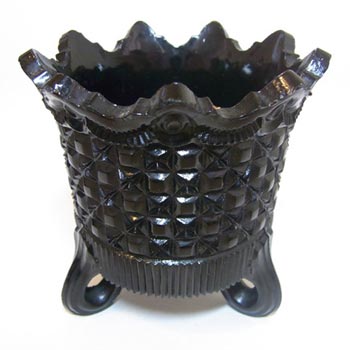 Sowerby #1154½ Antique Victorian Black Milk Glass Spill Vase - Marked