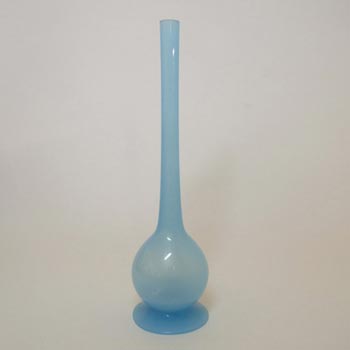 Carlo Moretti Glossy Opalescent Blue Murano Glass Vase - Label