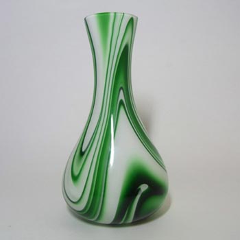 Carlo Moretti Marbled Green & White Murano Glass Vase